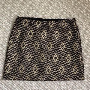 Metallic Gold and Black Mini Skirt